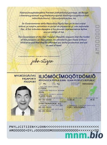Przykład paszportu Ilia w formacie PSD, w pełni edytowalny